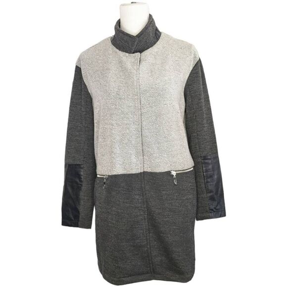 ParkHurst coat womens medium gray button down oversized business career academia - Picture 1 of 13